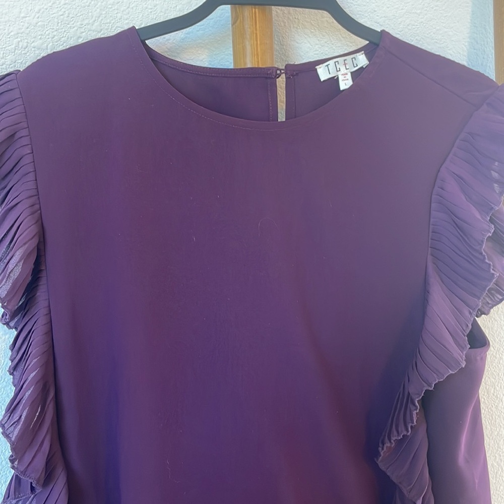 Purple Ruffle Cocktail Dress - Picture 2 of 2